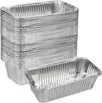 50 Pack Loaf Pans,2 LB Disposable Aluminum Foil Loaf Pans, 8.5"x4.5"x2.5" Heavy Duty Aluminum Foil Bread Tins Perfect for Banana Bread, Cakes & Meatloaf,Non-Stick, Even Baking, Easy Release