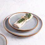 AmorArc Ceramic Dinnerware Sets,Handmade Reactive Glaze Stoneware Plates and Bowls Sets,Highly Scratch Resistant | Dishwasher & Microwave Safe Dishes Set,Service for 4 (12pc)