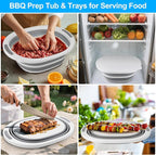 Collapsible Wash Basin, 7.5L Dish Tub Sink Basin Folding Dish Pans for Kitchen Sink, 2-in-1 Dishpan + Cutting Board, Portable Sink Dish Basin for Camping BBQ Prep Tub Washing Bin Bucket with Lid