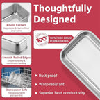 E-far Mini Loaf Pan Set of 10, Small Stainless Steel Bread Baking Pans for Oven, 6.3 x 3.5 Inch Tiny Meatloaf Pans for Homemade Bread Pound Cake Brownies, Non-toxic & Dishwasher Safe