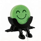 Cute Hanging Sponge Holder, Drainable Kitchen Sink Organizer, Scrub Sponge Stand Storage Rack with Smiley Design, Sink Accessories (Black)