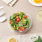 Jaluxing [18 oz. 50 Sets Clear Plastic Salad Bowls with Airtight Lids Disposable To Go Mixing Containers Serving for Fruit, Quinoa, Lunch and Meal Prep