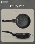 MICHELANGELO Nonstick Frying Pan - 8-Inch Non Stick Small Frying Pan with Silicone Handle | Easy to Clean, All Stovetops Compatible, Durable for Use