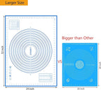 Silicone Baking Mat，Non Stick Rolling Dough with Measurements for Pie Pizza Cookies Fondant Making，Extra Thick Non Slip Silicone Pastry Mat (Blue, XXL-24"×32")