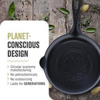 Victoria 8-Inch Cast Iron Skillet, Pre-Seasoned Cast-Iron Frying Pan with Long Handle, Made in Colombia