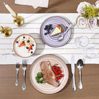 Selamica Ceramic Plates and Bowls Sets,18 Pieces Dinnerware Sets for 6,Dishwasher & Microwave Safe dish set,Family & Holiday Dining, Maillard