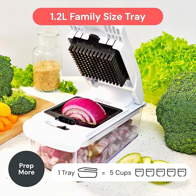 Fullstar The Original Pro Chopper - Vegetable Chopper and Mandoline Slicer, Food Chopper with Container, Fruit Cutter, Veggie Slicer, Kitchen Gadgets & Gifts, Home Essentials (6 in 1, White)