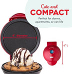 Dash Mini Maker Griddle - Compact Griddle for Creative Homemade Treats - PTFE nonstick surface, Quick Heat-Up System & Space-Saving Design - Red