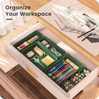 A-LuGei 【𝟰𝟲𝗣𝗖𝗦 & 5 Size】 Tool Box Organizer Tray Divider Set,【Army Green】 Desk Drawer Organizer,Garage Organization and Storage Toolbox Accessories Rolling Tool Chest Cart WorkBench Small Part