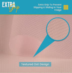 Refrigerator Liners for Shelves (12 Pack) by Linda’s Essentials - Non-Adhesive Shelf or Drawer Liner, BPA-Free Fridge Mats for Kitchen & Cabinets, Easy to Clean, Ideal Household Essentials (Pink)