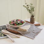 Extra Large Wooden Salad Bowl Set With Serving Utensils - A Beautiful Party Salad & Fruit Bowl With Serving Spoons Perfect for Your Dinner Party - Decorative & Practical Kitchen Must-Have
