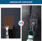 Diesisa Razor Holder for Shower + Adhesive Wall Hooks, Premium 304 Stainless Steel Shower Razor Holder with Heavy Duty Waterproof Sticky Hooks for Hanging Towels, Coat, hat (2+2 Pack)-Brown