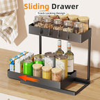 Simple Trending 2-Tier Under Sink Organizers and Storage, Multi-Purpose Pull-Out Storage Organizers, Stackable Cabinet Organizer Shelf for Kitchen, Bathroom, Black, 3 Packs