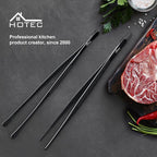 HOTEC Kitchen Tweezers Tongs Stainless Steel Professional Chef Tweezers, Set of 2-12inch Extra-Long Food Tongs for Cooking,Grill and Baking