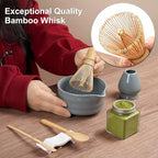 YOLIFE 7 Pcs Matcha Whisk Set, Includes Matcha Bowl with Spout, Bamboo Whisk (Chasen) with Ceramic Holder, Scoop and Powder Spoon, Sifter, Matcha Kit for Ceremony (Gray)