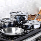All-Clad D3® Stainless Steel 7 Piece Cookware Set- Made in USA- Includes Frying Pans, Saucepan, Sautépan, Stockpot - Professional Grade -Oven Safe & Induction Compatible