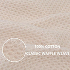 Homaxy 100% Cotton Waffle Weave Kitchen Dish Towels, Ultra Soft Absorbent Quick Drying Cleaning Towel, 20x28 Inches, 8-Pack, Beige