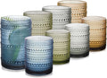 Colored Hobnail Drinking Glasses Set of 8，15 oz Vintage Highball Glassess & 12 oz Cocktail Glasses，Drinkware Kitchen Glasses for Cocktail, Iced Coffee, Beer, Ice Tea, Wine, Whiskey, Water