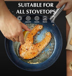 KOCH SYSTEME CS Small Frying Pan, Nonstick 8 Inch Frying Pan with Non Toxic Ceramic Coatings, Fry Pan Nonstick, Small Skillet, Omelet Pans, Oven Safe, Gradient Blue