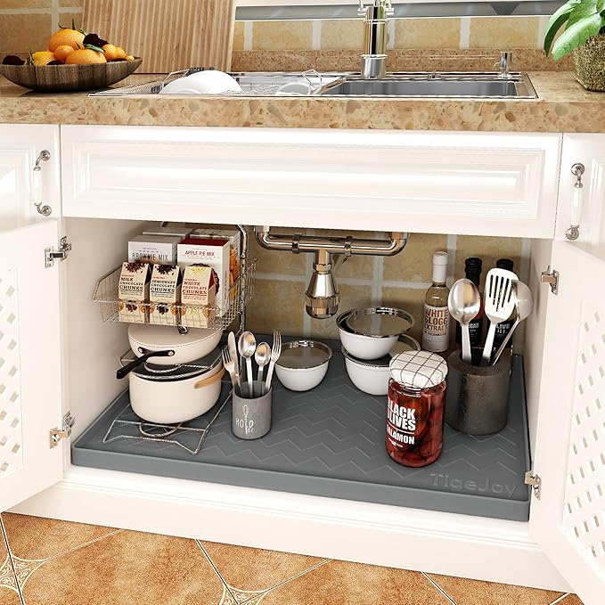 TigeJoy 28" x 22" Under Sink Mats for Kitchen Waterproof