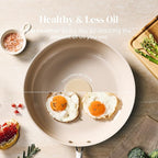 Redchef Non Stick Skillet Ceramic Coated, Healthy Kitchen Cookware for Everyday Cooking, Riveted Handle, Compatible with All Cooktops, PTFE & PFAS & PFOA Free, Mint Green, 9.5 Inch