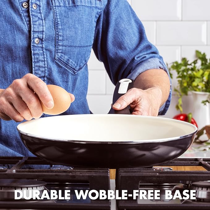 GreenPan Rio Healthy Ceramic Nonstick 13.5" Frying Pan Skillet, PFAS-Free, Dishwasher Safe, Black
