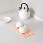 MicoYang Silicone Dish Drying Mat for Multiple Usage,Easy clean,Eco-friendly,Heat-resistant Silicone Mat for Kitchen Counter or Sink,Refrigerator or Drawer Liner Pink S 12 inches x 6 inches