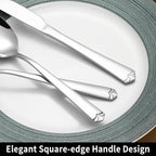 72 Piece Silverware Set for 12, Prendcyx Stainless Steel Flatware Set wtih Steak Knives, Food-Grade Tableware Cutlery Set, Mirror Polished Utensil Sets for Home Restaurant