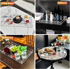 Acrylic Serving Tray with Handles, Extra Large Rectangular Tray for Serving Food, Drinks, Snacks and Appetizer, Outdoor Lucite & Coffee Table Trays, Acrylic Makeup Organizer 12" × 20"