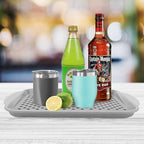 OGGI Anti Slip Serving Tray with Handles- Gray Rectangle Tray - Ideal for Eating, Breakfast, Food, Appetizer Tray, Serving