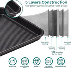 Baker's Secret Baking Sheet Pan Set, 3x Cookie Sheets for Oven, Diamond Texture Premium Air Flow Circulation, Set of 3 Baking Trays, Extra Thick 0.6mm with Diamond Base PFOA, PFOS, PTFE and PFAS free
