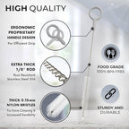 Buenalife Heavy Duty Cleaning Brushes Set of 8 - Extra Long Straw Cleaners for Metal and Plastic Reusable Drinking Straws, to Clean Small Spaces, Sippy Cups, Water Bottles - Sturdy Hard Brush Bristles