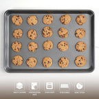 LISI 13" x 9" Quarter Sheet Pans (2 Pack), Nonstick Carbon Steel Baking Sheets for Oven, Cookie Sheet Trays for Baking, Roasting & Reheating