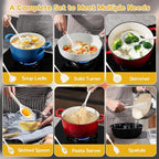 Onader Silicone Cooking Utensils Set, 6 Pieces Kitchen Utensils for Cooking, White Kitchen Utensils Gadget Set of Nonstick Cookware
