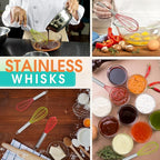 24 Sets 10 Inch Whisks Bulk DIY Fillable Whisk Gifts Colored Silicone Whisks for Cooking Heat Resistant Egg Beaters for Candy Holder Party Favors