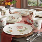 Lenox Dinnerware Set, Butterfly Meadow 18-Piece Set, Service For 6, White Porcelain, Butterfly And Flower Designs, Plates And Bowls Sets, Dishwasher Safe, Home & Kitchen (18 Pieces, Assorted)