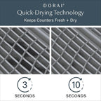 Dorai Home Dish Pad - Collapsable Stone Dish Drying Mat with Diatomaceous Earth for Quick Drying - Ultra Absorbent - Encased in Woven Silicone - Eco-Friendly, Foldable - Original 19.9"x15.2", Slate