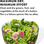OXO Good Grips Salad Spinner | Lettuce Spinner | Fruit Washer | Fruit Washing Bowl with Strainer | Vegetable Cleaner | Salad Cleaner | Lettuce Washer | 6.22 Quart Capacity (Pack of 4)
