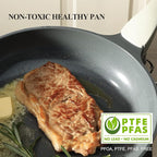 PRICUSIS Nonstick Ceramic Frying Pan, 8/10/12 Inch Non Toxic Skillet, Egg & Omelet & Chef's Pan, Induction Compatible & Oven Safe, Dishwasher Safe,PTFE PFAS & PFOA Free (12 Inch, Gray)