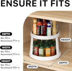 Simple Houseware 2-Tier Lazy Susan Spice Organizer, 10-Inch Diameter, Oak