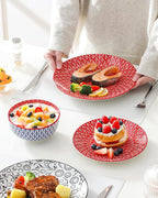 vancasso SELENE Plates and Bowls Set for 4, 12 Pieces Dinnerware Sets, Mircowave and Dishwasher Safe Dishes Set, Porcelain Muted Dinnerware