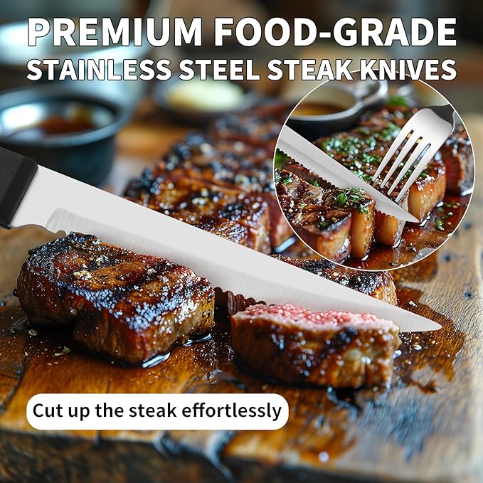53PCS Silverware Set for 8 with Flatware Drawer Organizer, Stainless Steel Cutlery Set with Steak Knives, Include Spoons and Forks Set & Serving Utensils, Dishwasher Safe, Heavy Duty, Silver