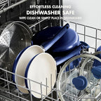 GreenPan Rio Healthy Ceramic Nonstick 8" Frying Pan Skillet and Silicone Spatula Set, Soft Grip Handle, Breaktfast Meal Set, PFAS-Free, Dishwasher Safe, Oven Safe, Oxford Blue