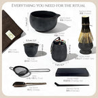 ZENSO Premium Matcha Whisk Set – 10 Piece Japanese Matcha Tea Ceremony Kit | Matcha Bowl, Tea Canister, Purple Bamboo Whisk, Whisk Holder, Sifter, Scoop & Scoop Holder, Tea Cup, Tea Cloth, Tea Spoon