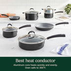 Cuisinart 11-Piece Nonstick Cookware Set, Ceramica XT, Black, 54C-11BK
