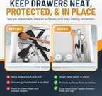 Shelf Liner Drawer Liner for Kitchen Cabinets Non-Adhesive by Linda’s Essentials (17.7 x 120 Inches) - Non-Slip Easy Clean Kitchen Cabinet and Cupboard Protector, Waterproof Mat, Clear Roll