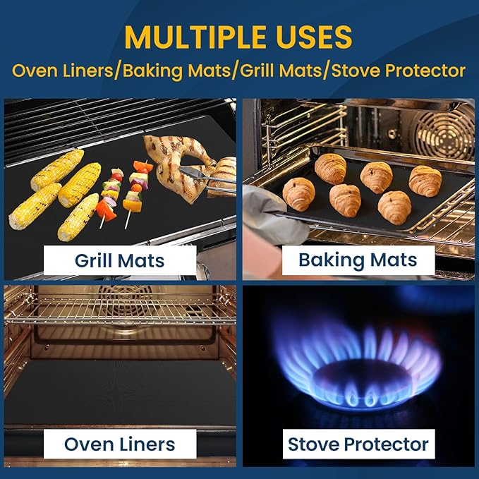 16x75 Inches Oven Liner for Bottom of Oven, Cut to Size Air Fryer Liners, Stovetops Protector & Grills Mat Thick Heavy Duty Non Stick Teflon Sheet with BPA and PFOA Free