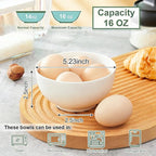 AntoKueh 5 Inch Ceramic Cereal Bowls, 16 Ounces Small Bowls Set of 6,Off-White Dipping Bowls for Kitchen,Dessert, Fruits, Snack,Microwave and Dishwasher Safe