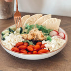 Mora Ceramic Large Pasta Bowls 30oz, Set of 4 - Serving, Salad, Dinner, etc Plate/Wide Bowl - Microwave, Oven, Dishwasher Safe Kitchen Dinnerware - Modern Porcelain Stoneware Dishes, Vanilla White