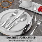 MUTNITT Silverware Set with Steak Knives Service for 4,Stainless Steel Flatware, Mirror Polished Cutlery Utensil Set for Home Kitchen Eating Tableware, Include Fork Knife Spoon, Dishwasher Safe